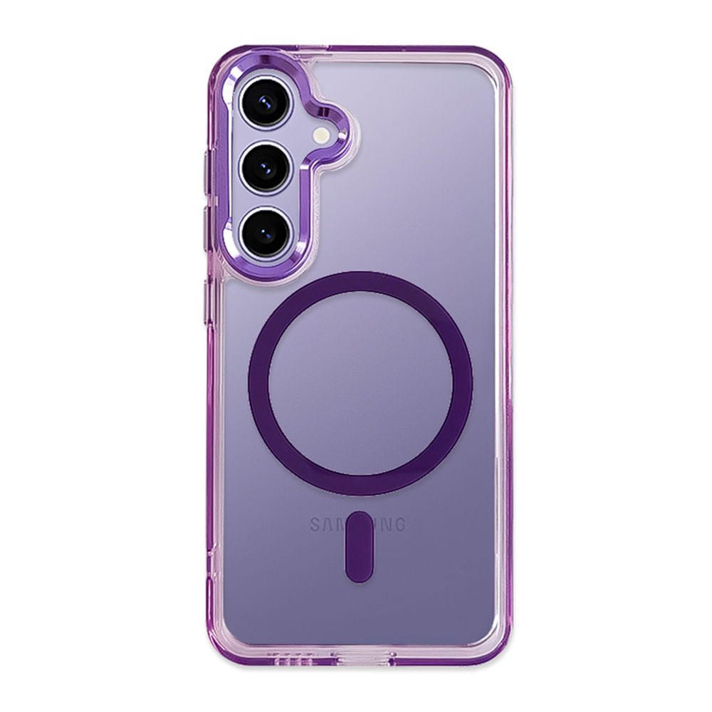 Imagen 2 del producto Case Coolbox GMobile para Samsung S25 Metal Glow con MagSafe, soporte integrado, antigolpes, morado
